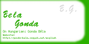 bela gonda business card